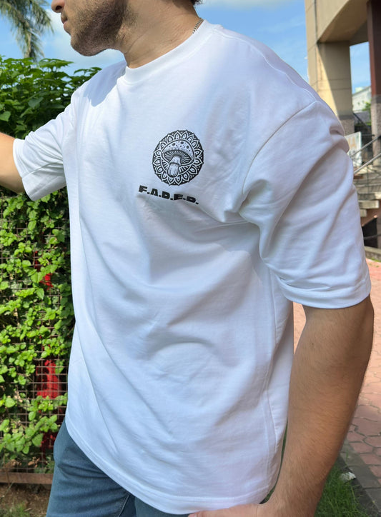 FADED "SHROOM ING." Oversized Tee – White